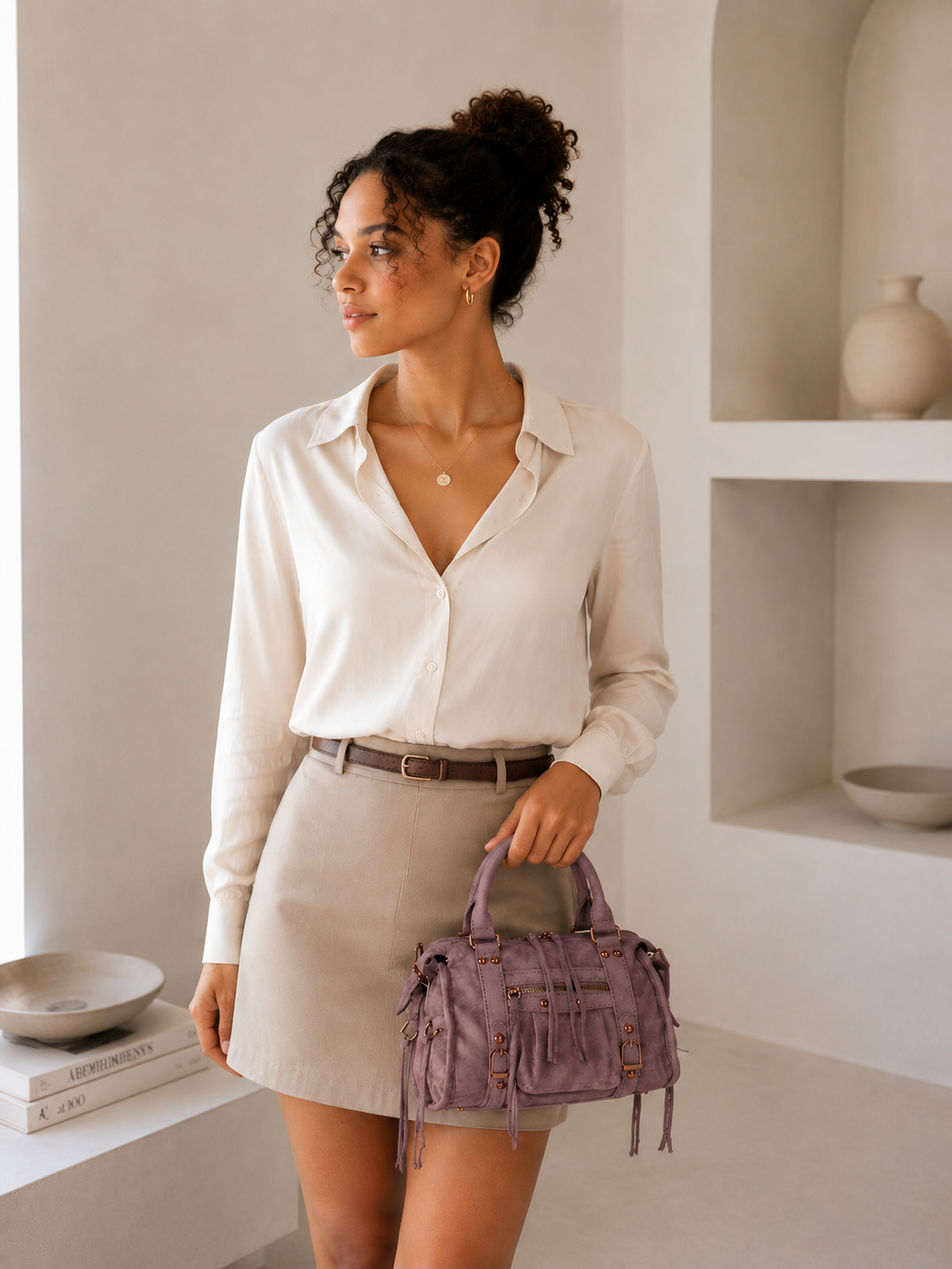 Skyla Petit Suédine Doré - Sac à main