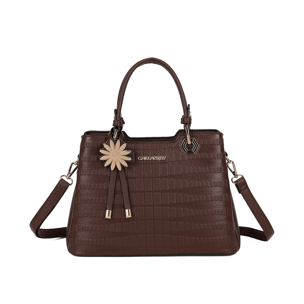 La Fiora – Sac à main femme croco à bandoulière