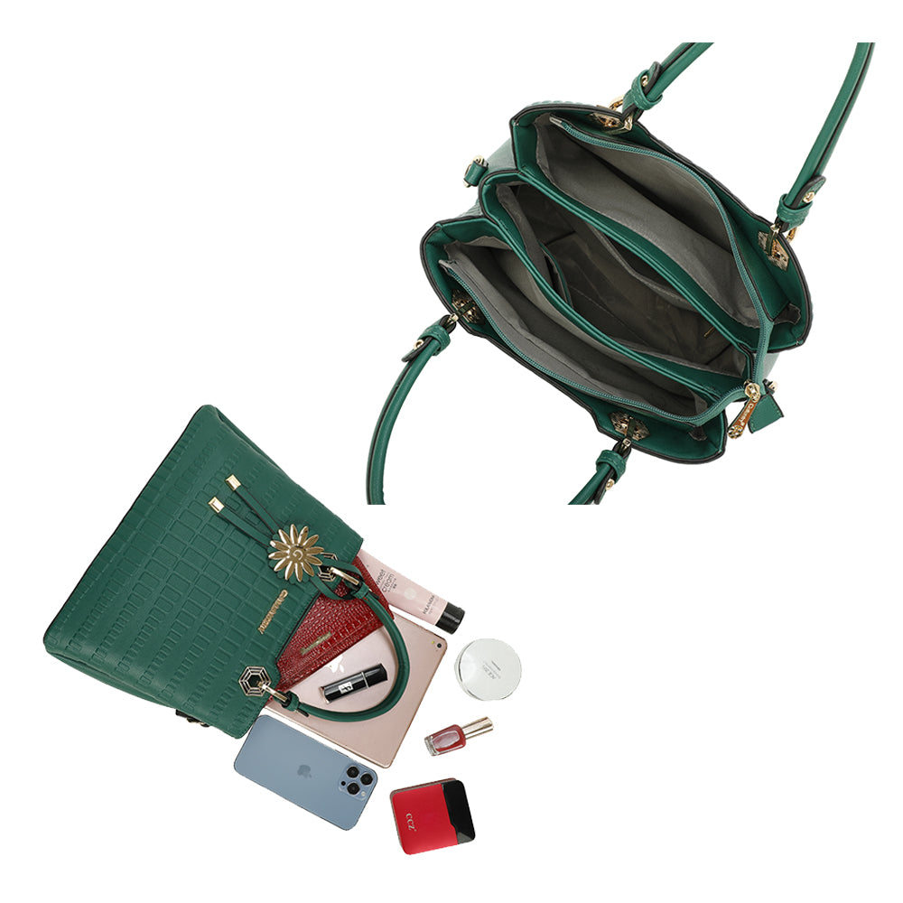 La Fiora – Sac à main femme croco à bandoulière