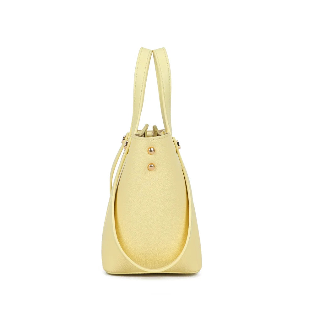 Airy Style jaune de profil : deux rivets dorés sur le côté et anses hautes – réf. Z-83093