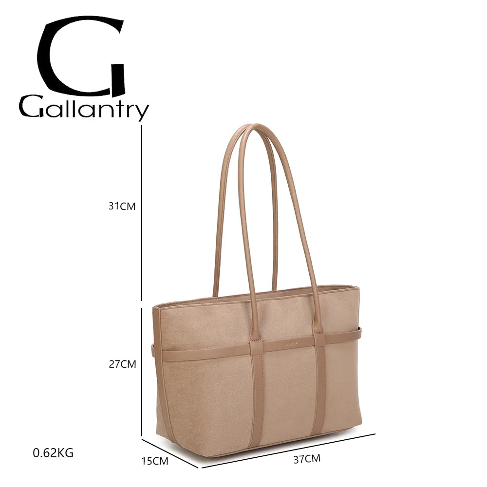 Dimensions d’Althéa taupe foncé : 37 × 15 × 27 cm, hauteur d’anse 31 cm, poids 0,62 kg – réf. R-2025