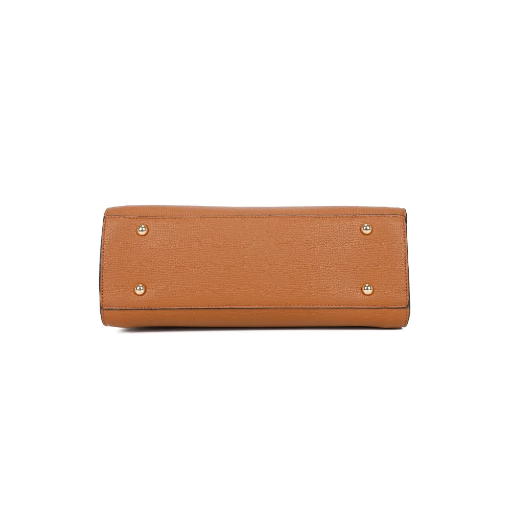 Dessous de l’Ariane marron, base rectangulaire structurée en simili cuir grainé – réf. R-1973