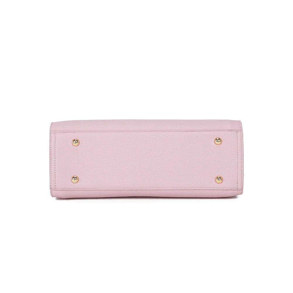 Dessous de l’Ariane rose, base rectangulaire structurée en simili cuir grainé – réf. R-1973