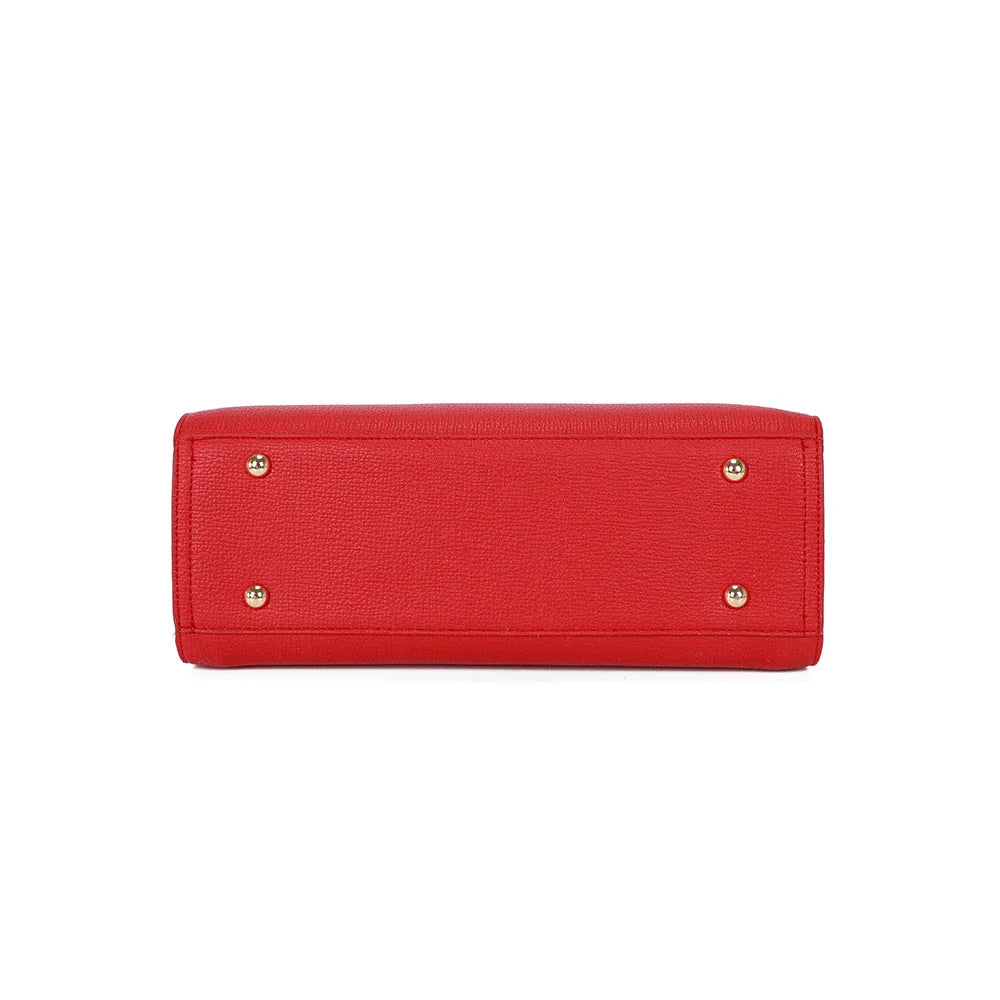 Dessous de l’Ariane rouge, base rectangulaire structurée en simili cuir grainé – réf. R-1973
