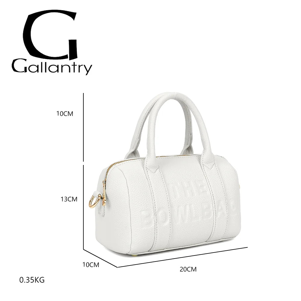 Dimensions du Bowlbag mini blanc : 20 × 10 × 13 cm, anses de 10 cm, poids de 0,35 kg – réf. R-1995