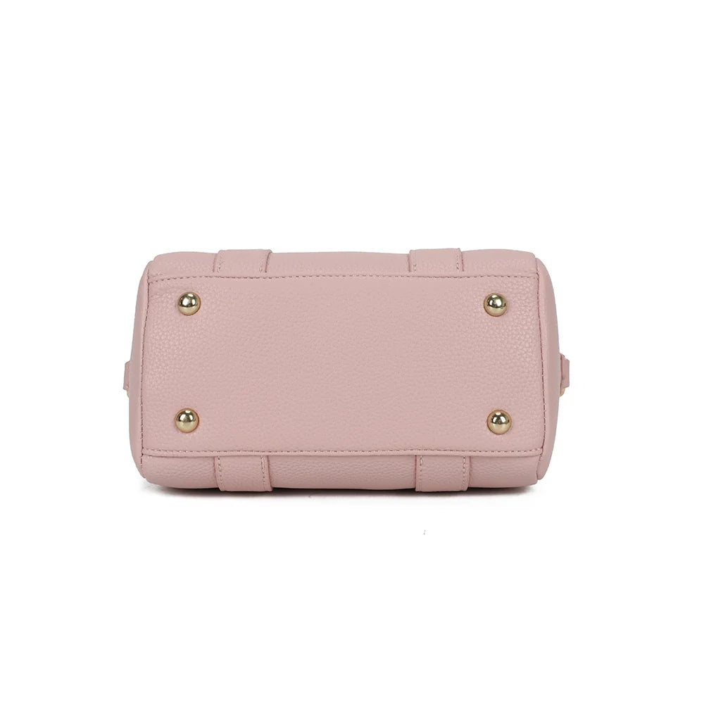 Dessous du Bowlbag mini rose, doté de pieds en métal pour le protéger des surfaces – réf. R-1995