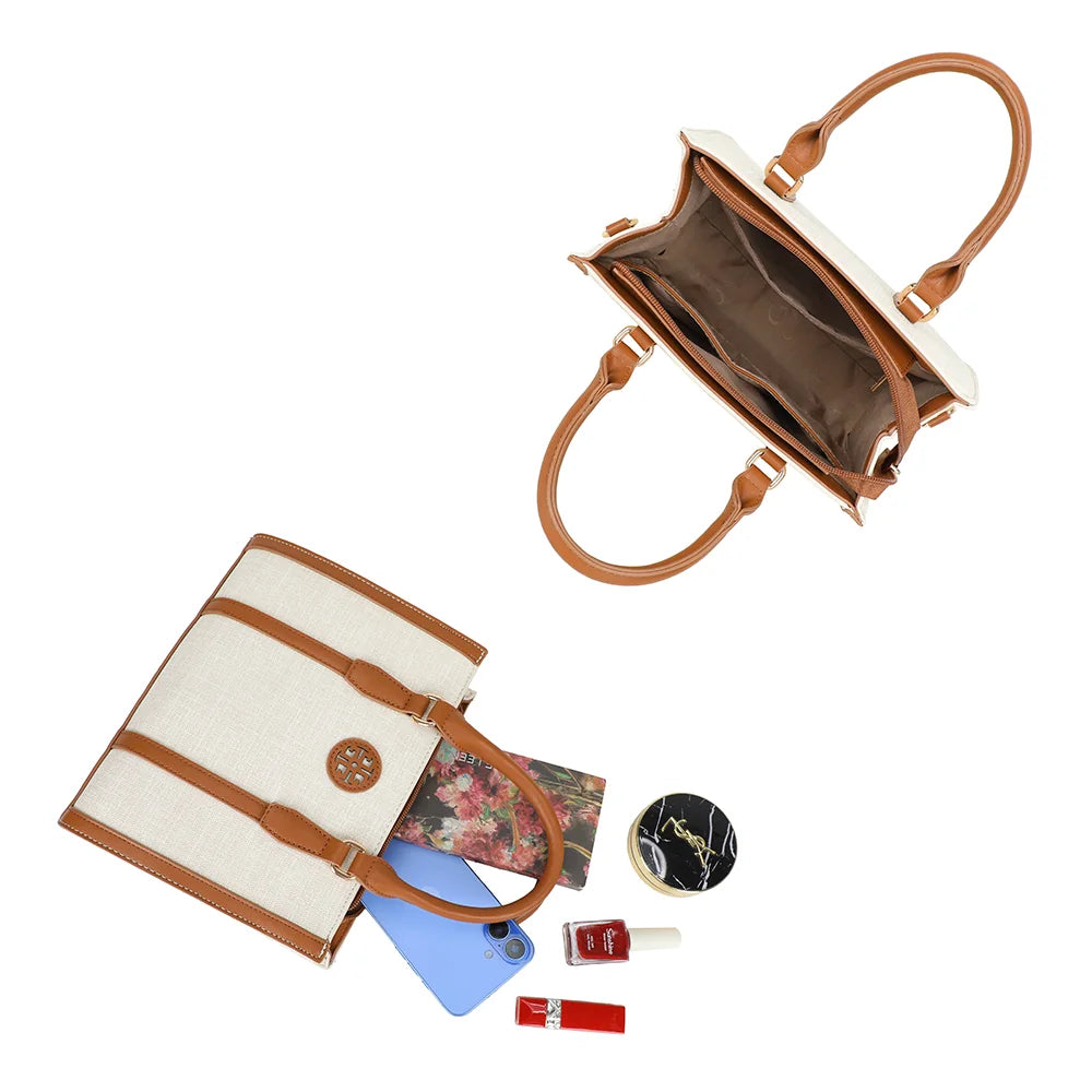 Intérieur du Camden beige/marron : fermeture zippée et poche intérieure zippée pour les essentiels – réf. R-2013-1