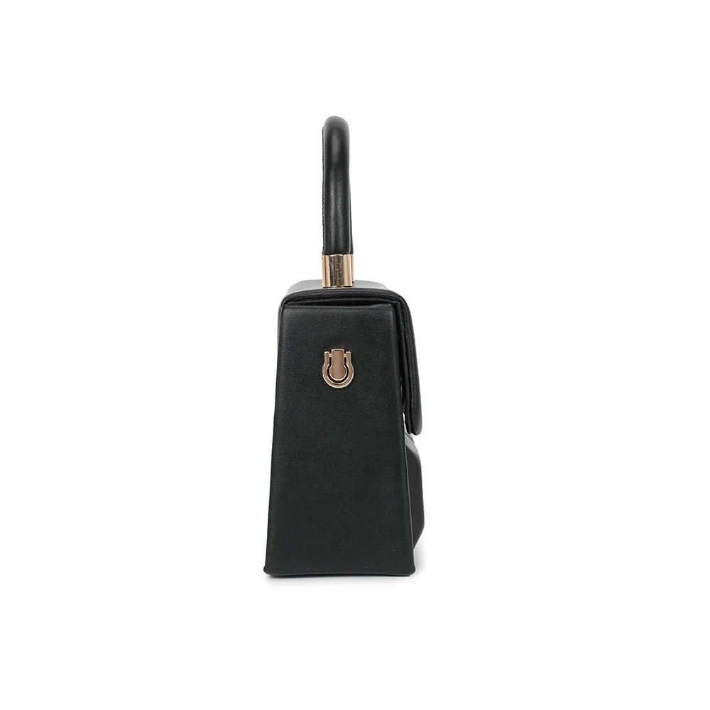 Profil du ChocoLuxe noir : 7 cm de profondeur et anneau doré pour accrocher la bandoulière – réf. YL-26001