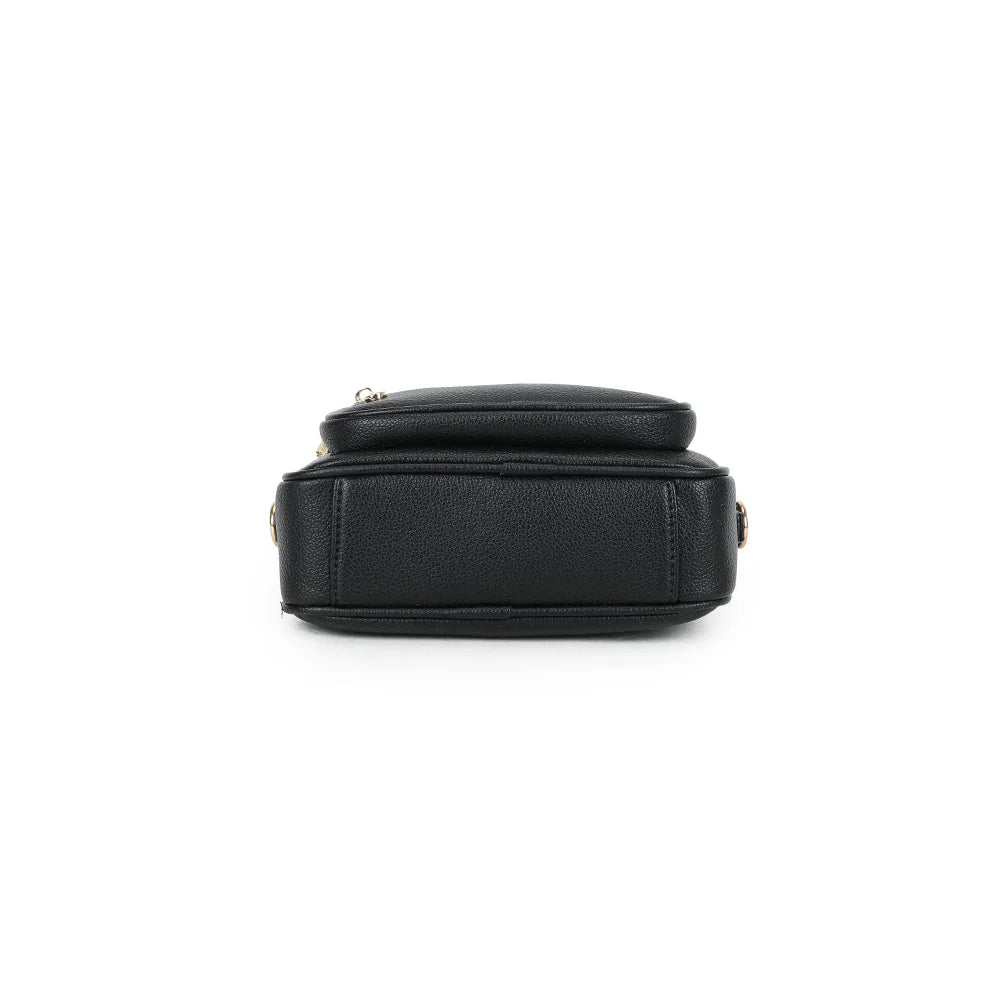 Dessous du City Move noir, simili cuir grainé aux coutures nettes – réf. A-9163