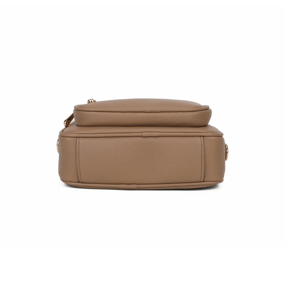 Dessous du City Move taupe foncé, simili cuir grainé aux coutures nettes – réf. A-9163
