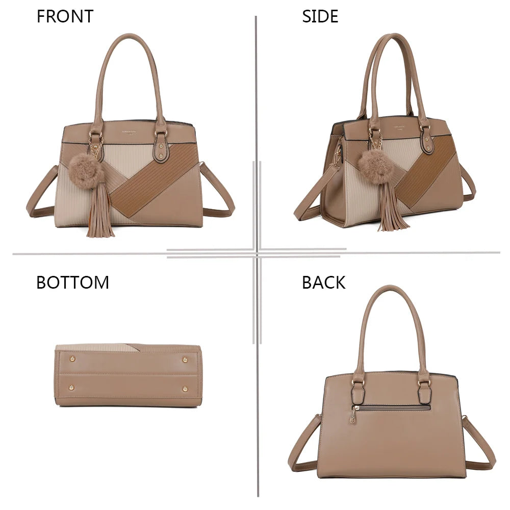 Le Cléo taupe foncé sous quatre angles : face, côté, dessous et dos pour découvrir chaque détail – réf. R-1501-4
