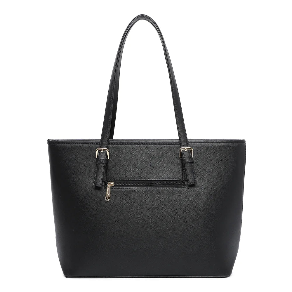 Dos du sac cabas Déjà-vu bleu/noir avec sa poche zippée – réf. G-9227-9
