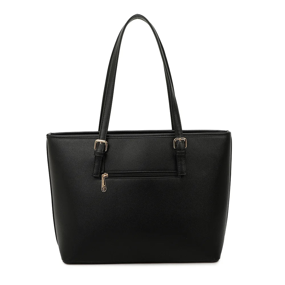 Dos du sac cabas Déjà-vu noir/blanc avec sa poche zippée – réf. G-9227-9