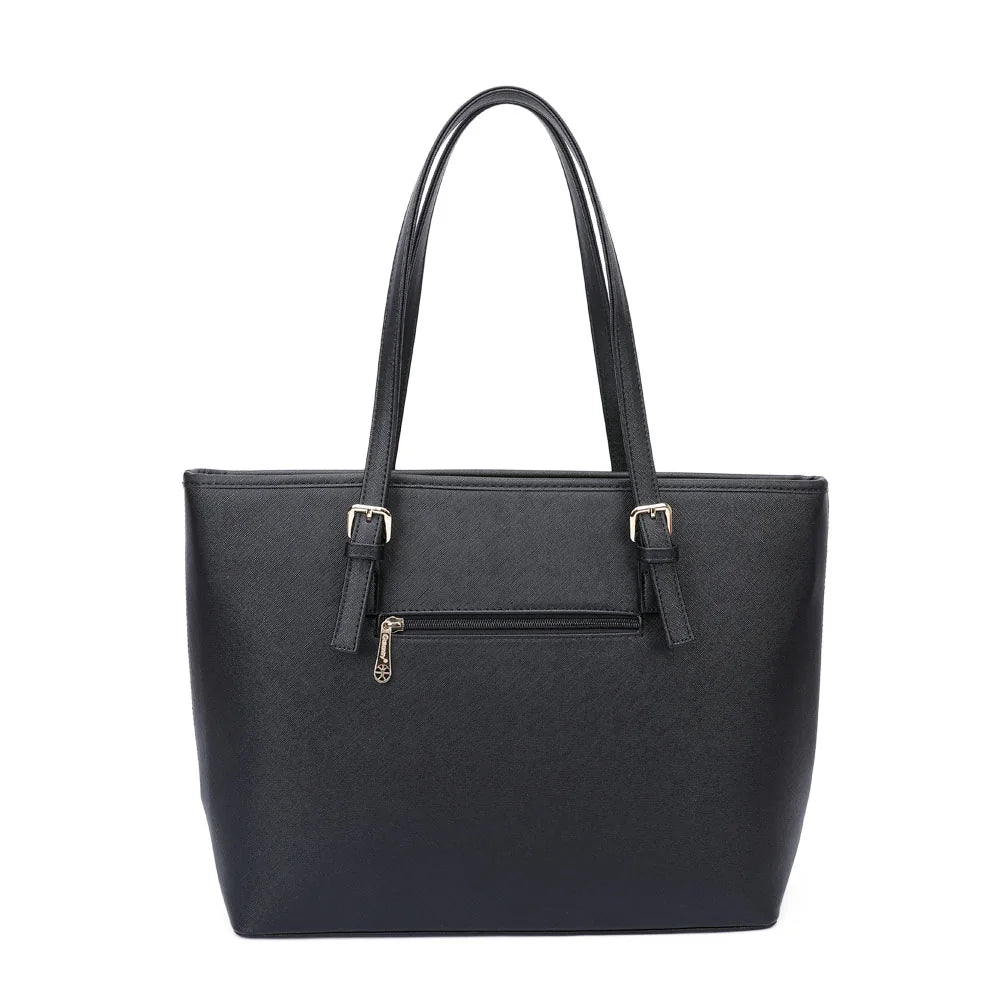 Dos du sac cabas Déjà-vu rouge avec sa poche zippée – réf. G-9227-9