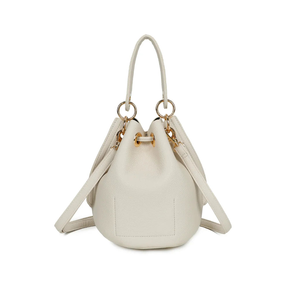 Dos du sac Éclat de Rêve beige, simili cuir grainé et bandoulière amovible – réf. KJ-62050