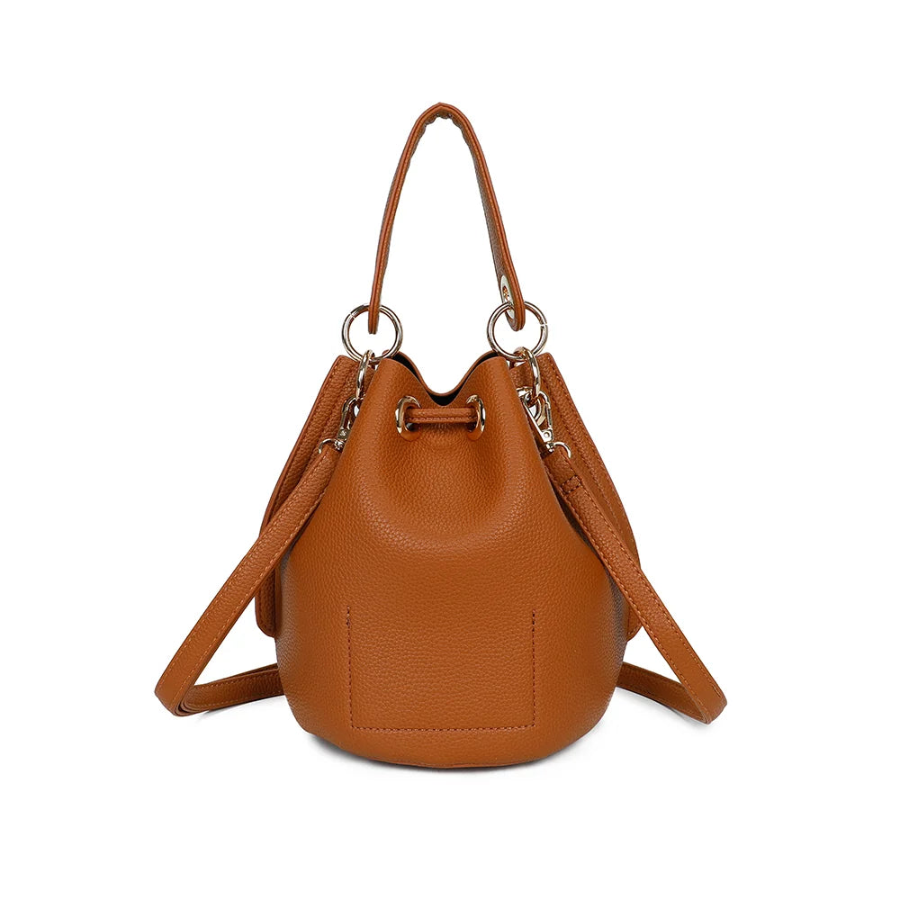 Dos du sac Éclat de Rêve marron, simili cuir grainé et bandoulière amovible – réf. KJ-62050