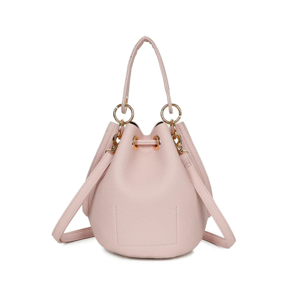 Dos du sac Éclat de Rêve rose, simili cuir grainé et bandoulière amovible – réf. KJ-62050