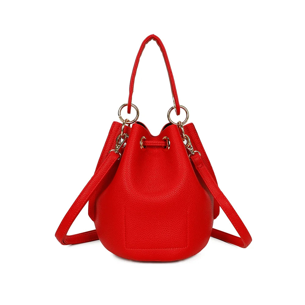 Dos du sac Éclat de Rêve rouge, simili cuir grainé et bandoulière amovible – réf. KJ-62050