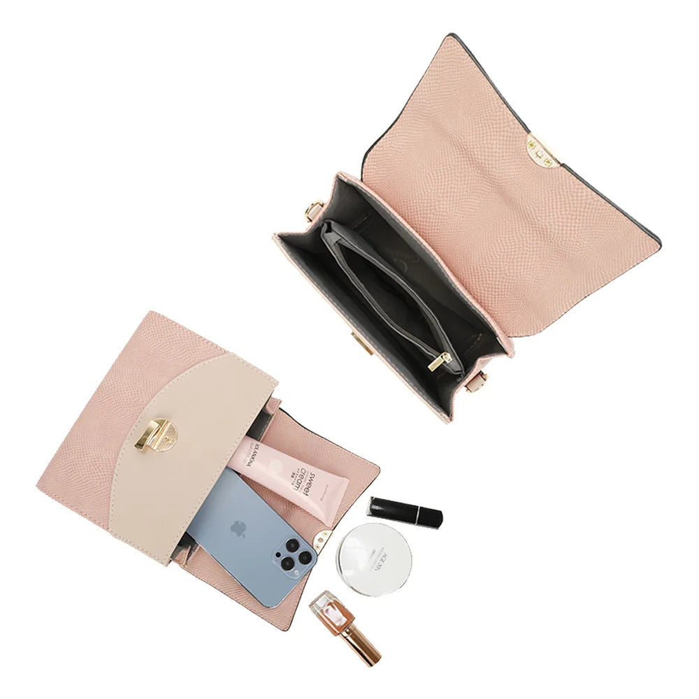 Intérieur de l’Éclat Moderne rose : doublure synthétique et poche zippée pour ranger les petits essentiels – réf. HY-5422