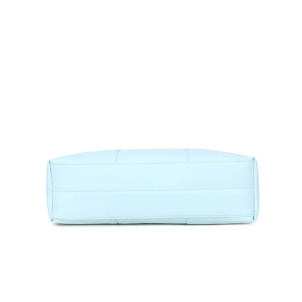 Dessous de l’Erythéa bleu clair : base rectangulaire de 38 × 11 cm en synthétique lisse – réf. R-2027
