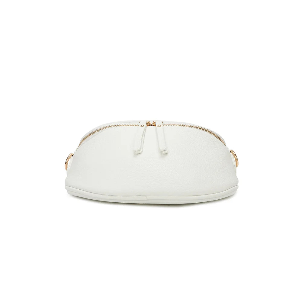 Vue du dessous de l’Essentiel blanc : base arrondie en simili cuir grainé vegan – réf. Z-83051