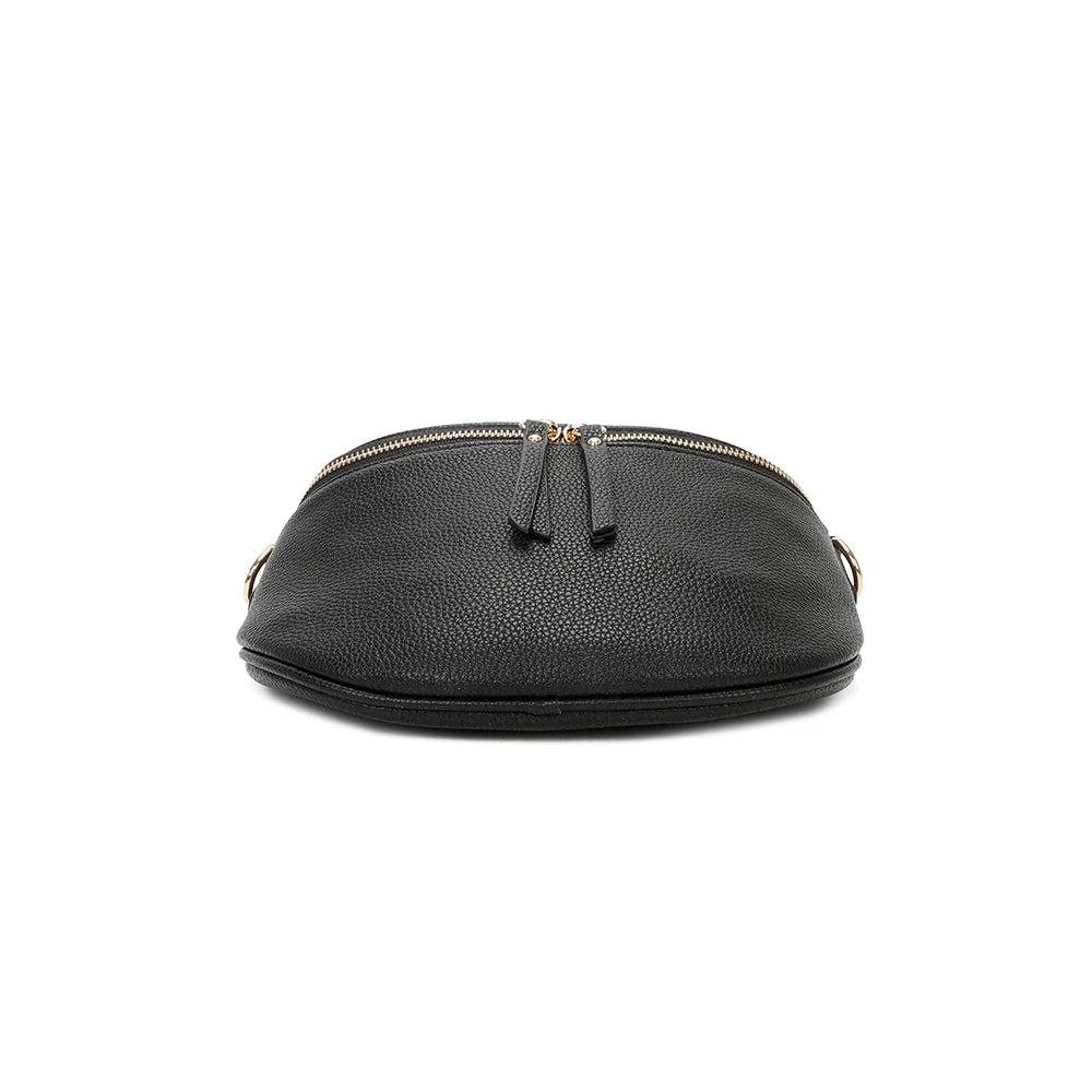 Vue du dessous de l’Essentiel noir : base arrondie en simili cuir grainé vegan – réf. Z-83051