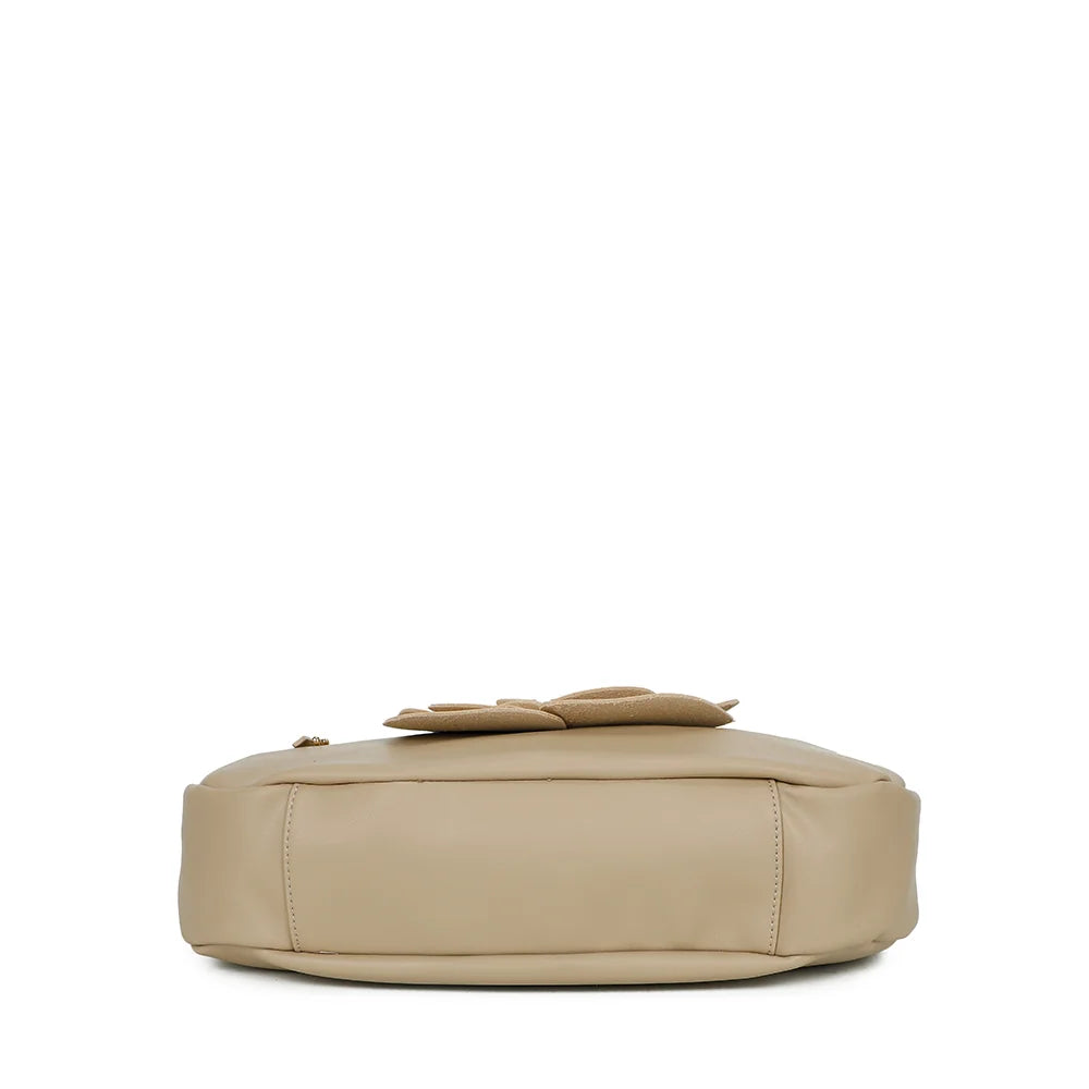 Dessous du Fleur de Lune taupe, forme arrondie en synthétique à la texture lisse – réf. G-7494