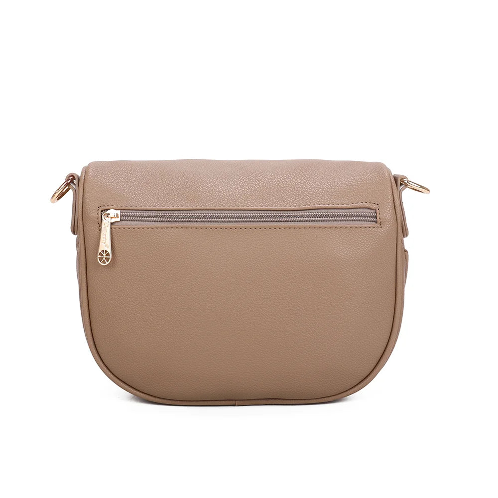 Dos du Glamour taupe foncé, simili cuir grainé et attaches de la bandoulière amovible – réf. Z-83047