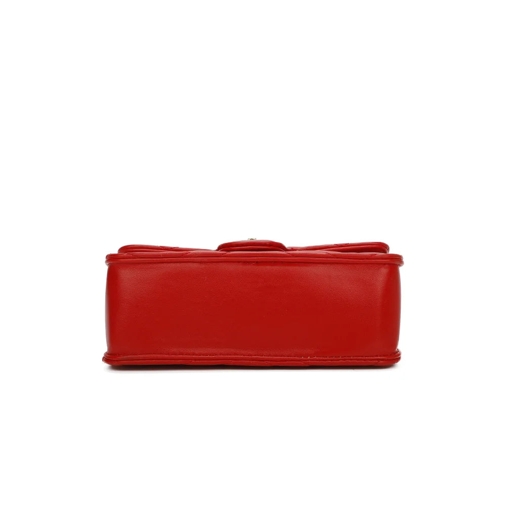 Dessous de L’Allegra rouge, un format rectangulaire compact de 22 × 8 cm – réf. C-0159