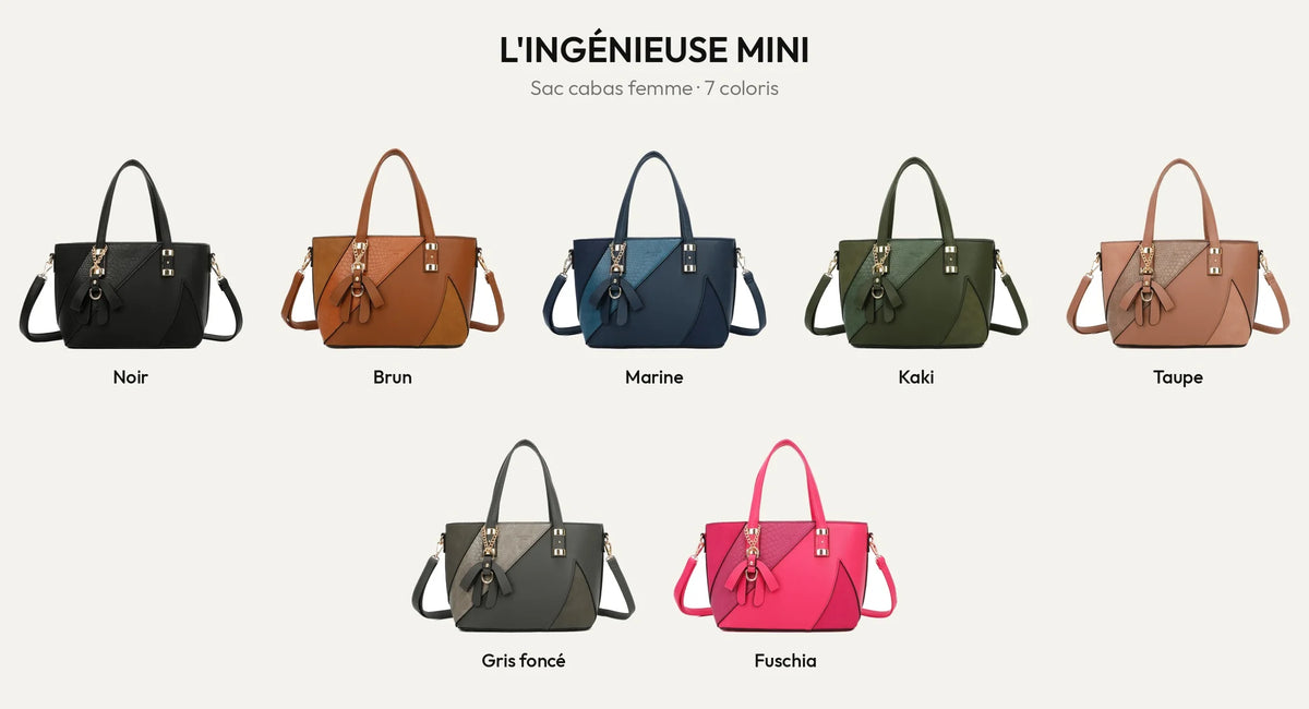L’Ingénieuse Mini, petit sac cabas femme, dans ses 7 coloris – Gallantry Paris – réf. Z-9329-34