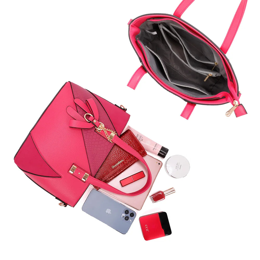 Intérieur zippé de L’Ingénieuse Mini fuschia, avec une poche zippée et des poches plaquées – réf. Z-9329-34