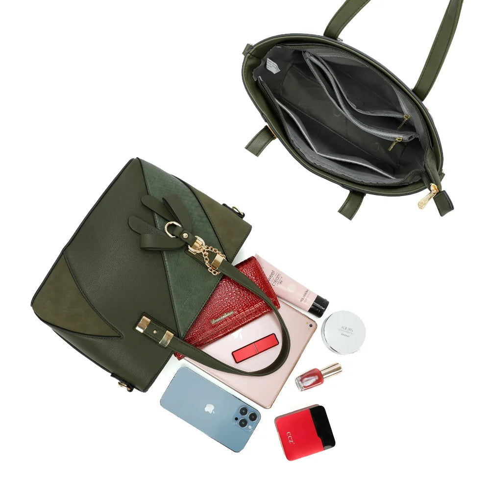 Intérieur zippé de L’Ingénieuse Mini kaki, avec une poche zippée et des poches plaquées – réf. Z-9329-34
