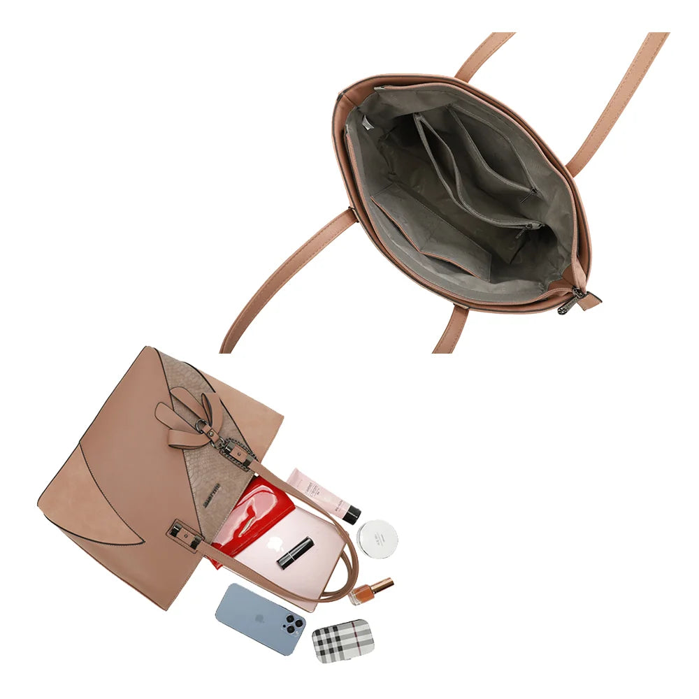 Intérieur zippé de L'ingénieuse rose, compartiments et poches pour ranger vos affaires – réf. M-9329-36