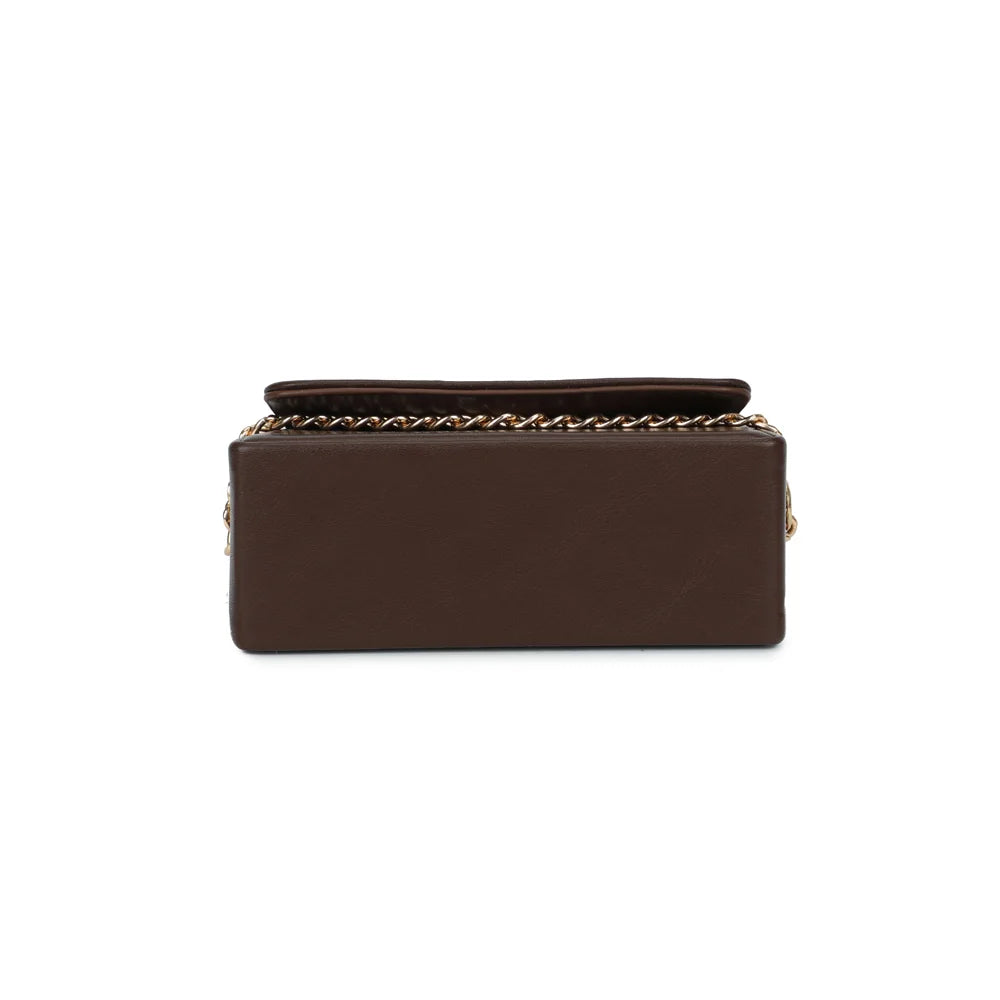 Base rectangulaire plate de La Azurée café, pour un sac qui tient bien sa forme – réf. YL-26021