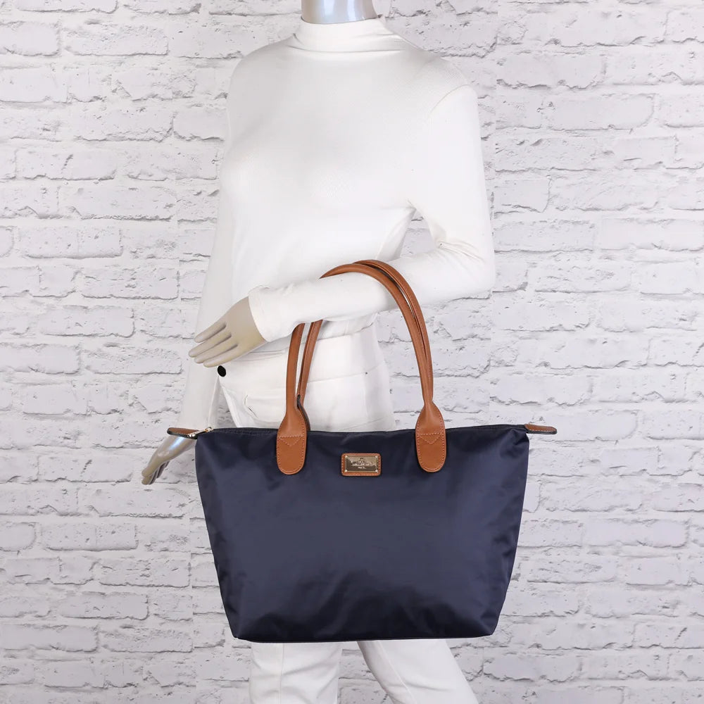 Sac cabas femme La Balade (Large) bleu marine porté à l’épaule grâce à ses anses de 24 cm – réf. Z-02