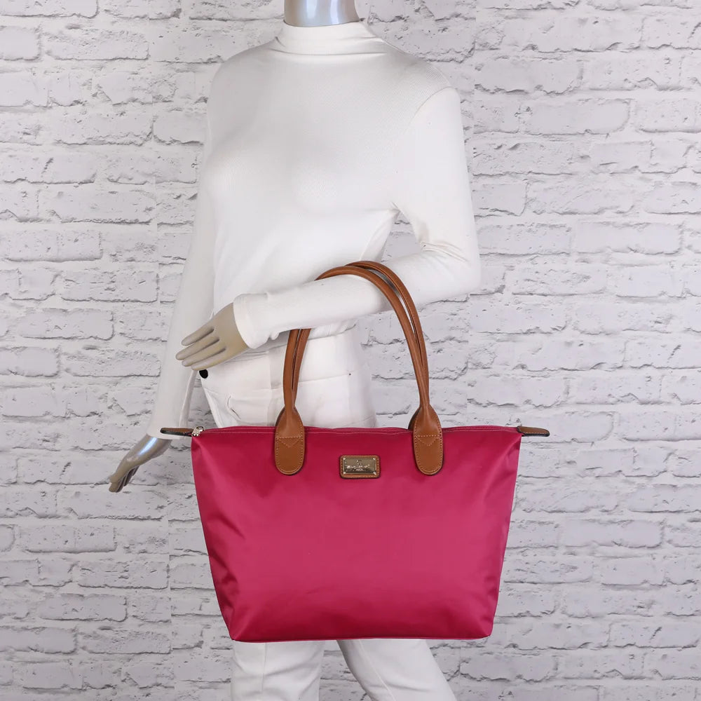 Sac cabas femme La Balade (Large) fuschia porté à l’épaule grâce à ses anses de 24 cm – réf. Z-02