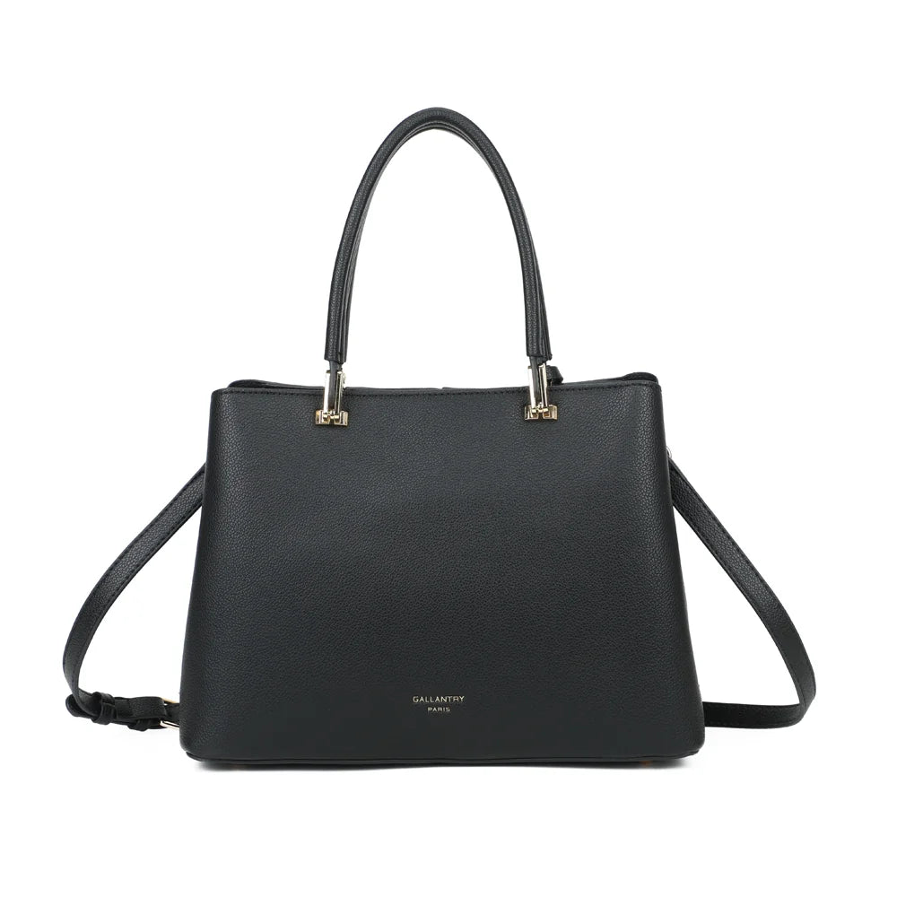 Dos du sac La Bellamy noir, finition simili cuir grainé et attaches dorées – réf. G-7507-1