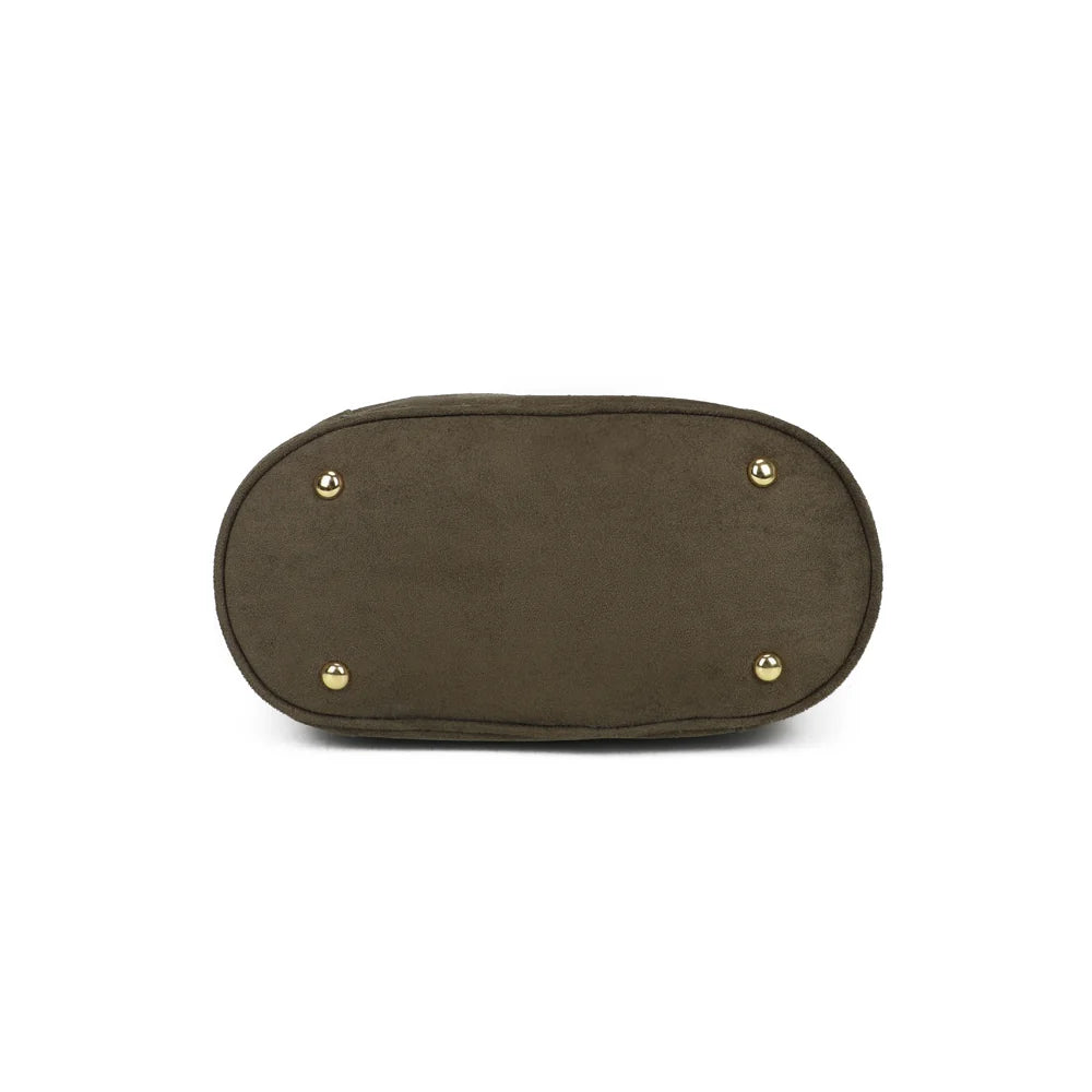Dessous de La Bohème Élégante vert foncé, posé sur des pieds métalliques dorés – réf. M-9271-9