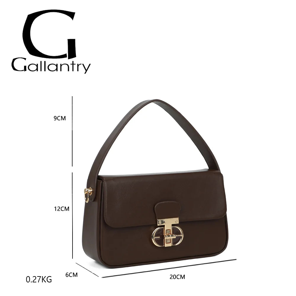 Dimensions du sac La Caliane coffee : 20 × 6 × 12 cm, anse de 9 cm, 0,27 kg – réf. YL-26023