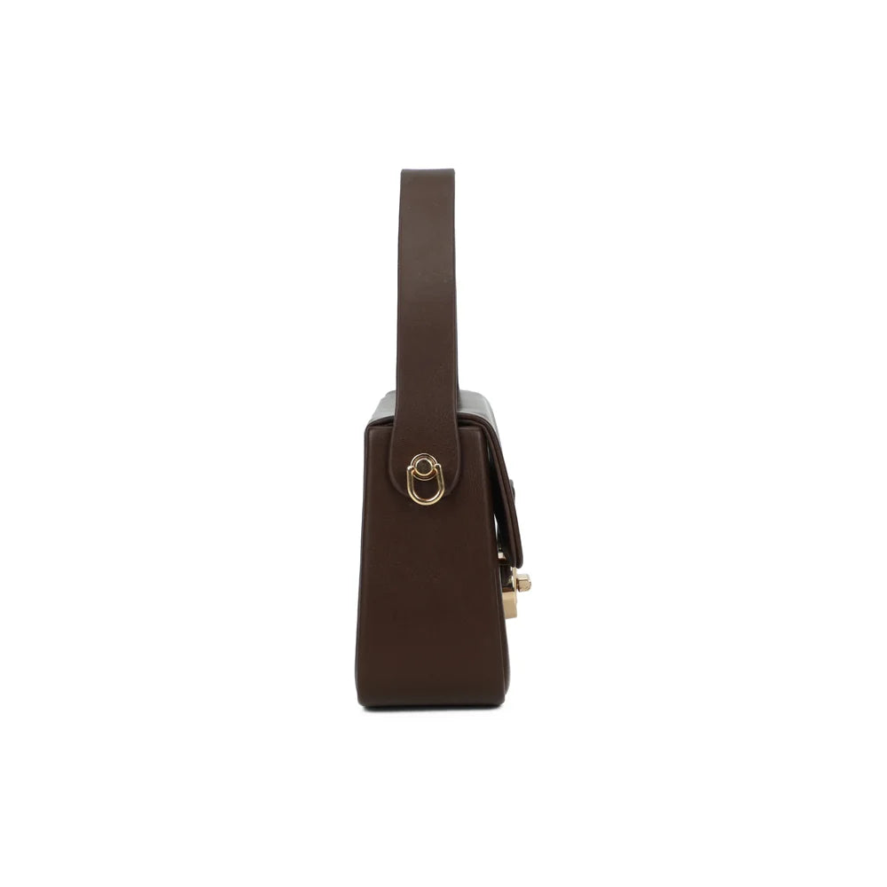 Profil du sac La Caliane coffee : format compact de 6 cm de profondeur – réf. YL-26023