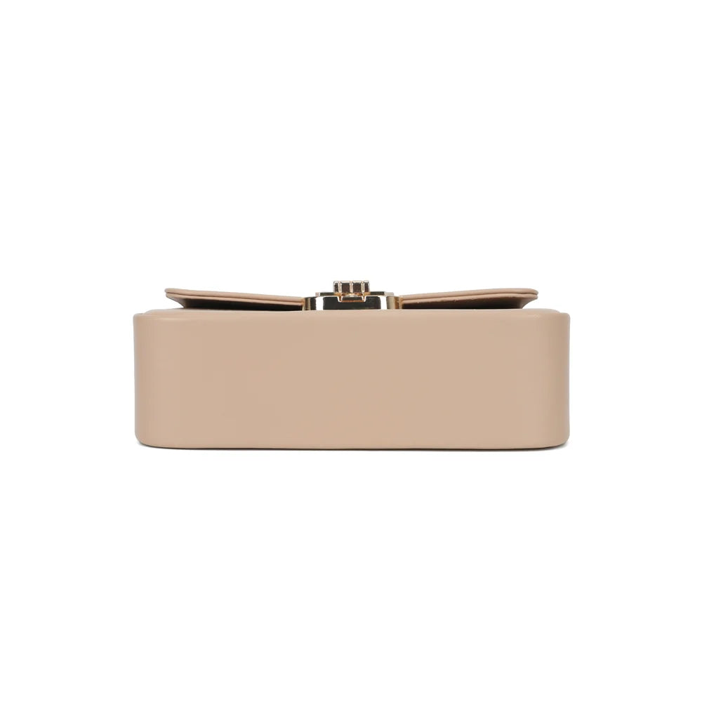 Dessous du sac La Caliane taupe, base nette et finition synthétique lisse – réf. YL-26023
