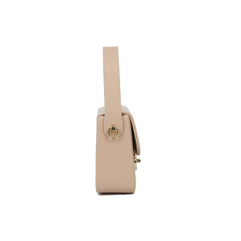 Profil du sac La Caliane taupe : format compact de 6 cm de profondeur – réf. YL-26023