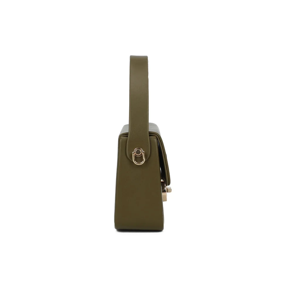 Profil du sac La Caliane vert foncé : format compact de 6 cm de profondeur – réf. YL-26023