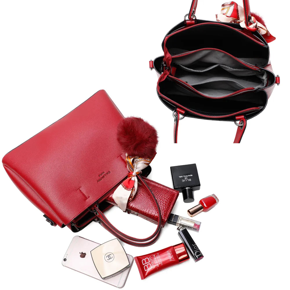 Intérieur du sac à main La Coquette rouge foncé : compartiments et ce qu'il peut contenir – réf. DQ-815
