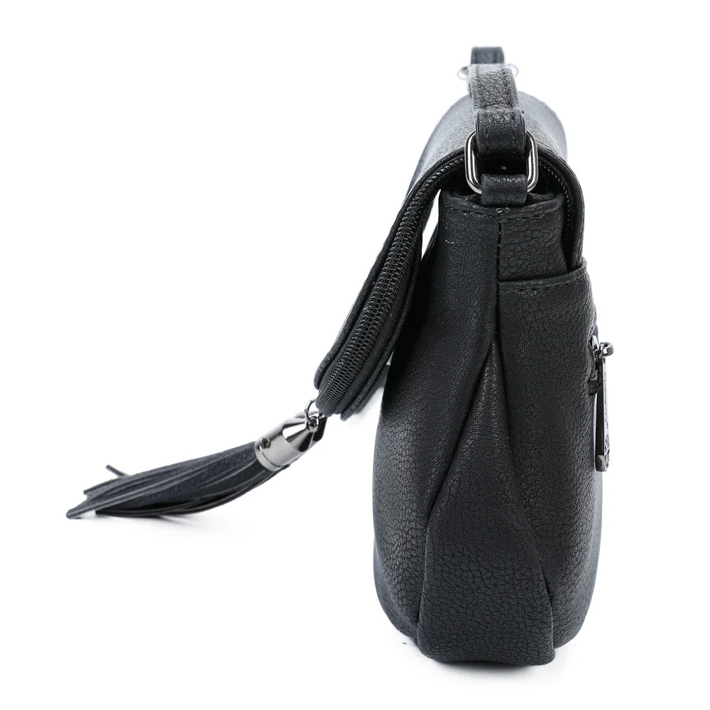 Profil de La Mokaïa noir : format compact de 6 cm de profondeur, léger à porter – réf. HJ-7058-A