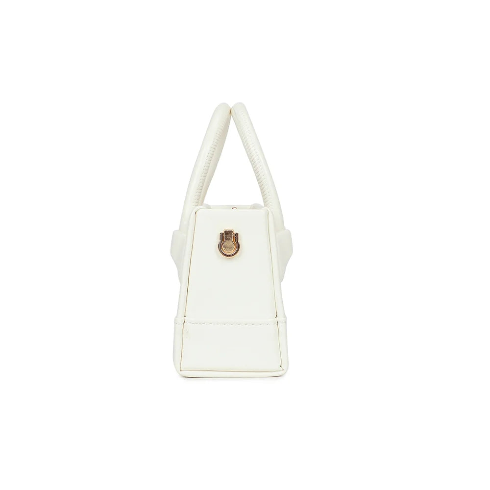 Profil du La Mona blanc : 7 cm de profondeur et anneau doré pour accrocher la fine chaîne – réf. YL-26025