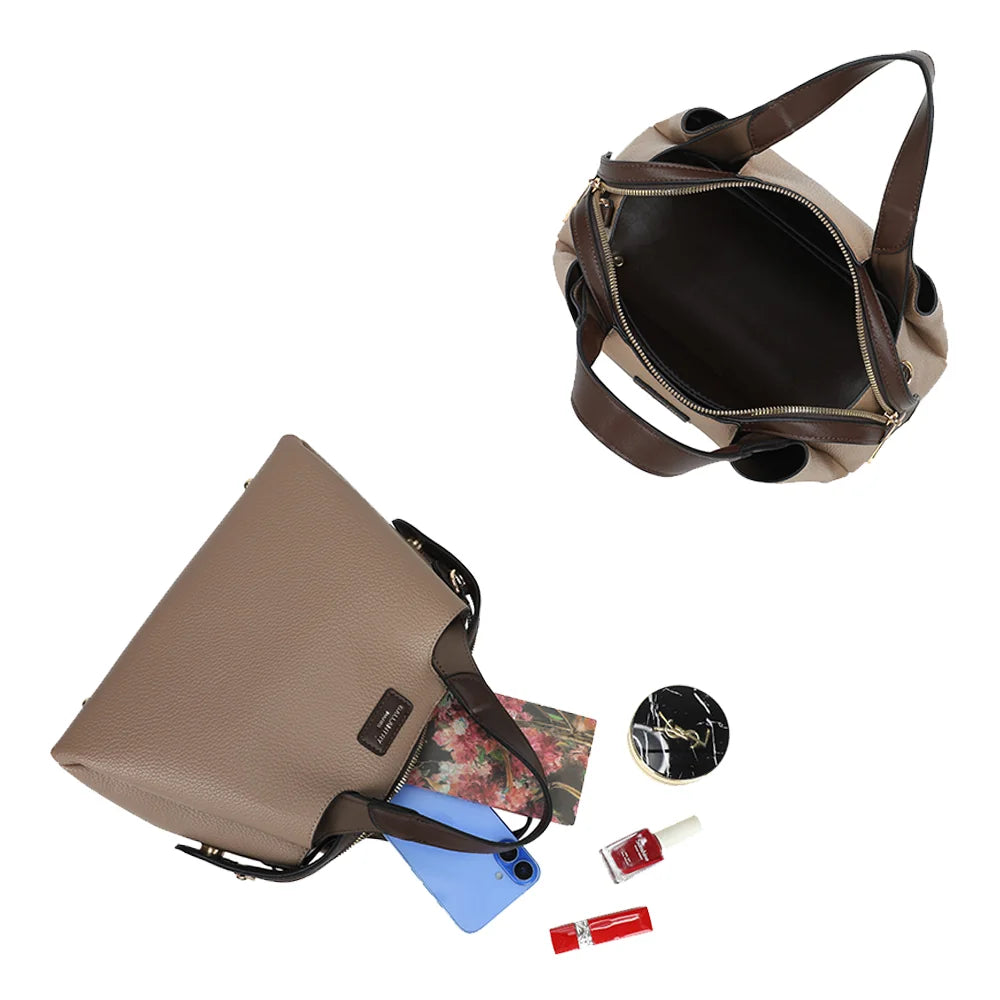 Intérieur de La Montaigne taupe foncé : grand compartiment zippé pour les essentiels – réf. M-9458-1