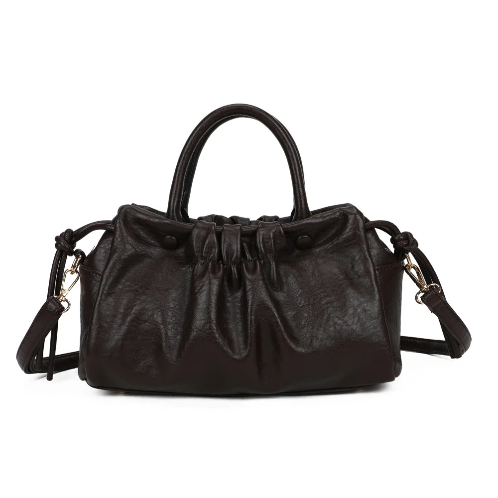 Dos du sac La Mylane café, simili cuir souple à l’aspect légèrement patiné – réf. DQ-8739-1