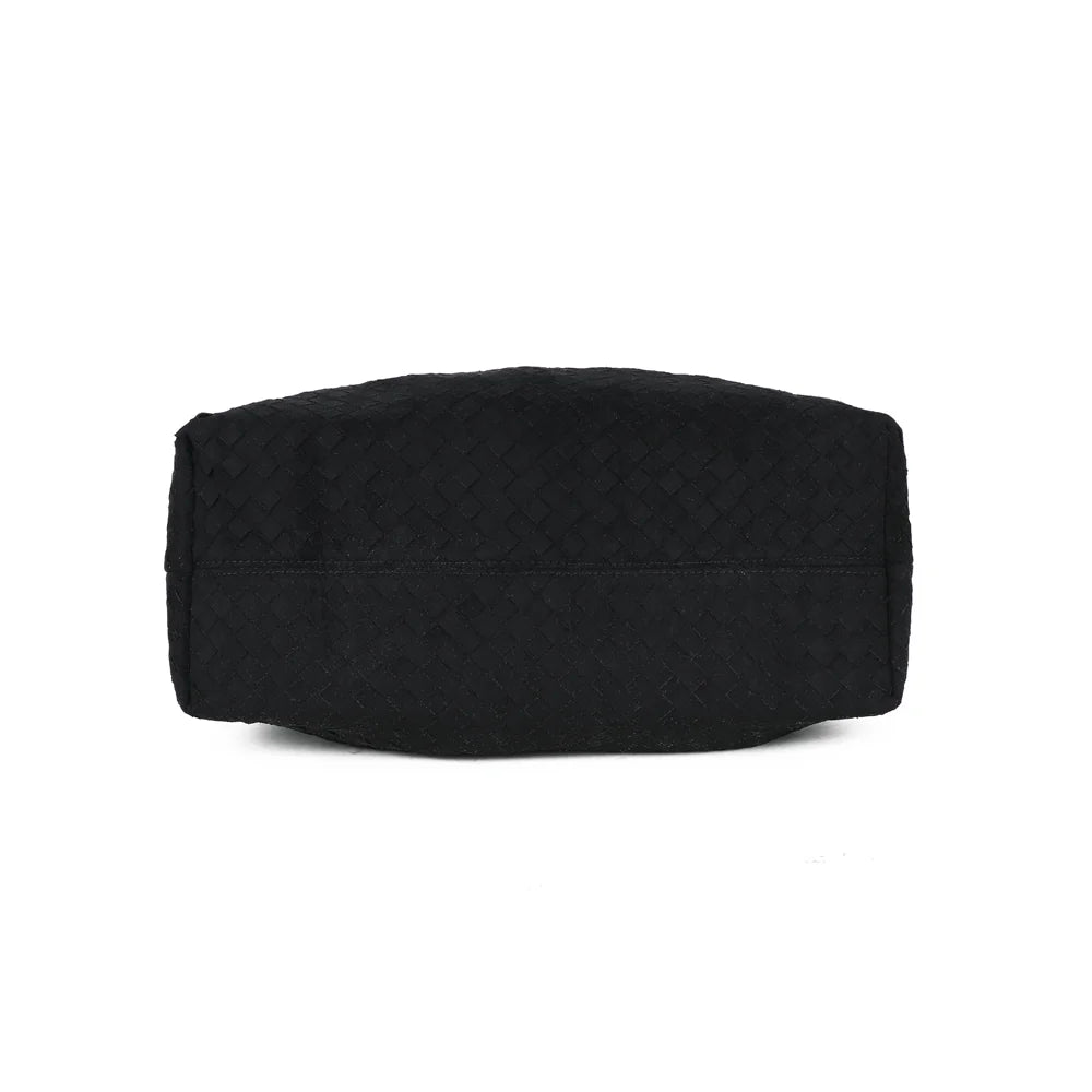 Dessous de La Olyane noir, base large qui prolonge l’effet tressé du modèle – réf. A-9140-2