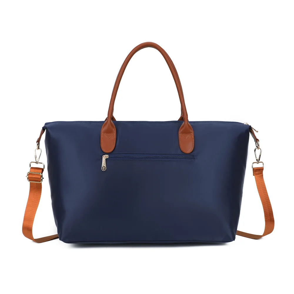Dos du cabas La Vadrouille Chic bleu foncé, avec sa poche zippée pour ranger l’essentiel – réf. Z-04-1